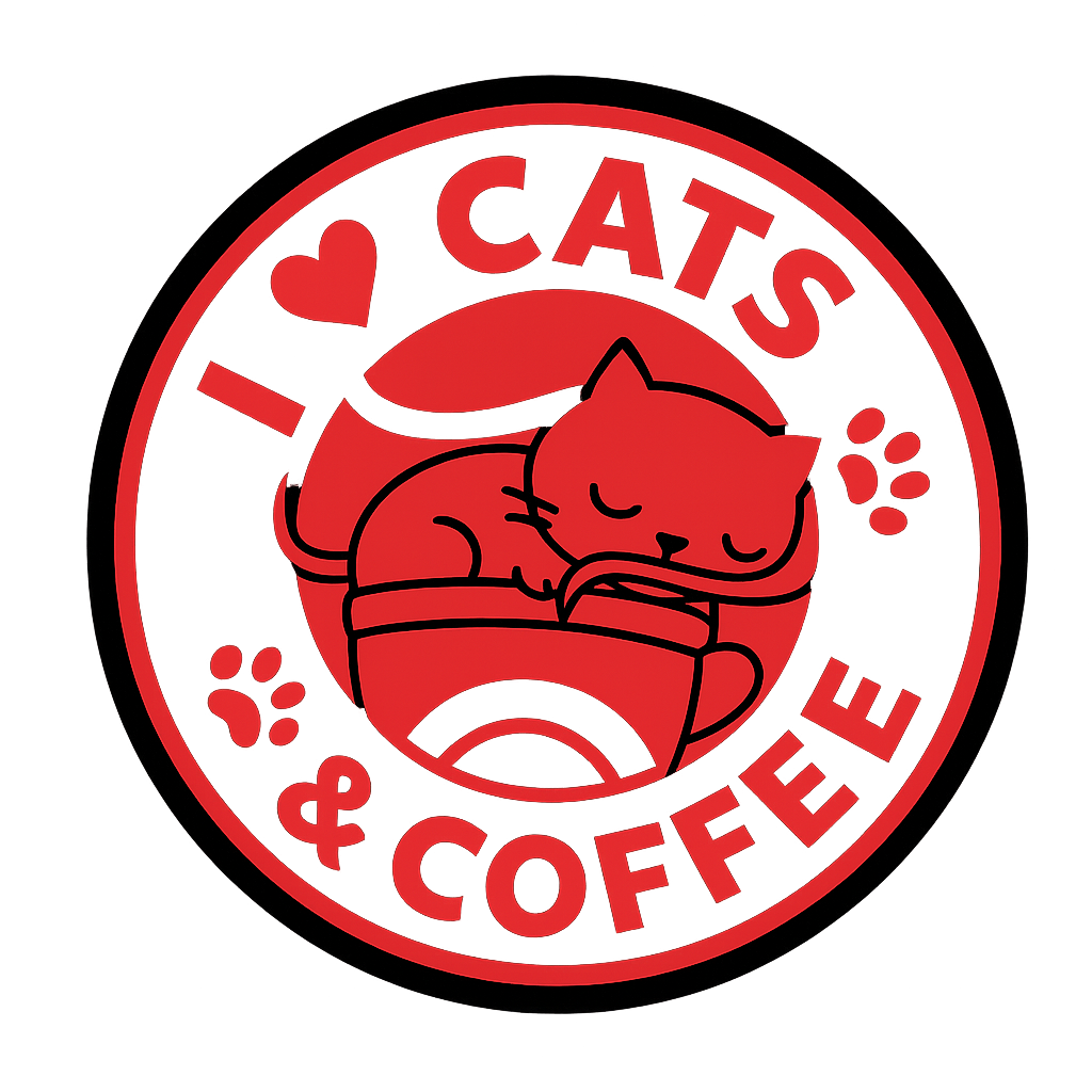 Posavasos I love Cats & Coffee rojo