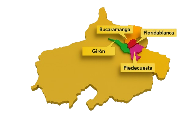 Mapa del área metropolitana de Santander